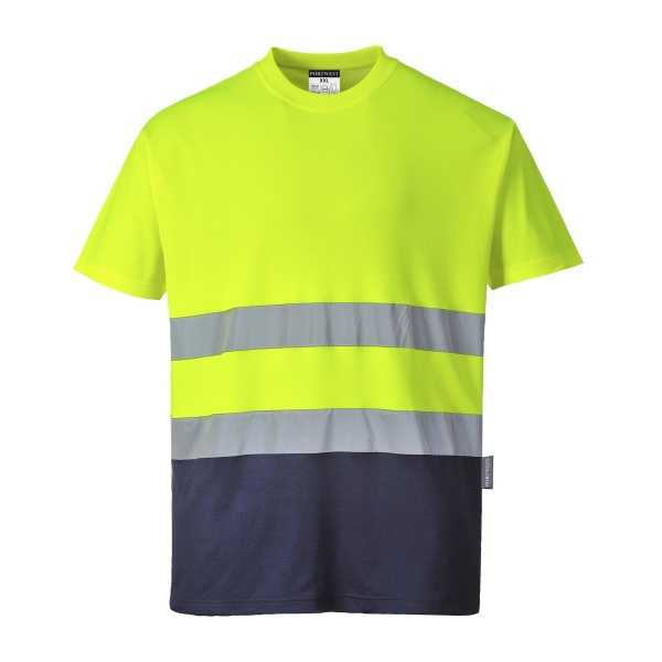 Portwest® S173 Warnschutz Cotton Comfort Kontrast T-Shirt kurzarm