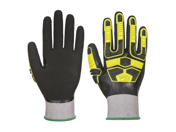 Portwest®AP55 Wasserdichter HR Cut Stoßschutz- Handschuh 12 Paar Grau/Schwarz _M