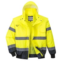 Portwest® C465 Warnschutz 3-in-1 Kontrast Pilotjacke Wasserdicht Gelb/Marine_5XL