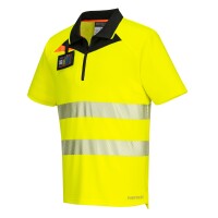 Portwest® DX4 Warnschutz Polo Shirt DX412 mit Reißverschluss kurzarm Gelb/Schwarz_L