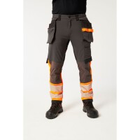 Portwest® EV4 Warnschutz Stretch Bundhose Klasse 1 Orange/Metallgrau mit abnehmbaren Holstertaschen EV442 33