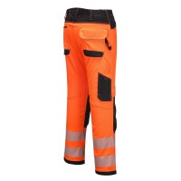 Portwest® PW303 Leichte Warnschutz-Stretch Arbeitsbundhose Orange/Schwarz_42