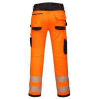 Portwest® PW303 Leichte Warnschutz-Stretch Arbeitsbundhose Orange/Schwarz_46