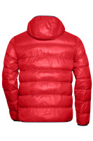James & Nicholson® Mens Down Jacket JN1060 Daunenjacke mit Kapuze red/navy_3XL
