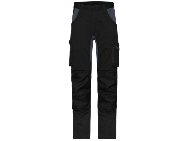 James & Nicholson® Workwear Stretch-Pants Slim Line JN1812 black/carbon_48