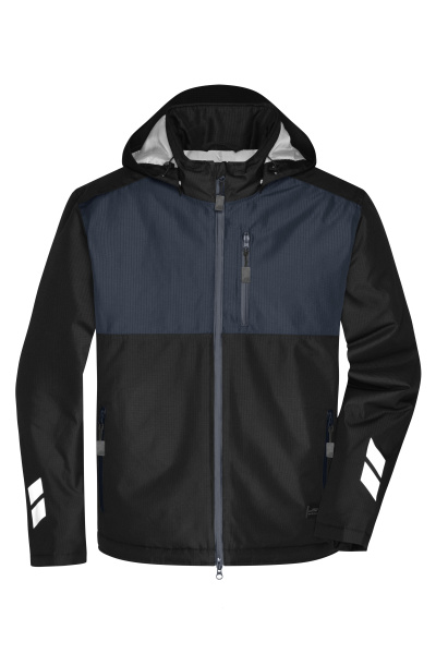 James & Nicholson® JN1815 Padded Hardshell Workwear Jacket black/carbon_6XL