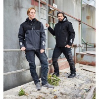 James & Nicholson® JN1815 Padded Hardshell Workwear Jacket carbon/black_XL