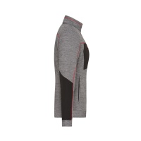 James & Nicholson® JN1817 Ladies Structure Fleece Jacket carbon-melange/black/red_3XL