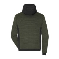 James & Nicholson®  JN1844 Mens Padded Hybrid Jacket olive-melange/black_3XL