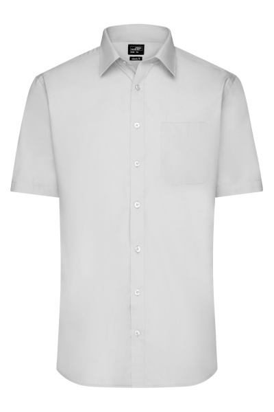 James & Nicholson® Men´s Kurzarm Hemd Short Sleeve Poplin JN680 light-grey_XXL