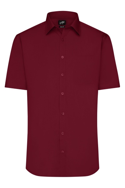 James & Nicholson® Men´s Kurzarm Hemd Short Sleeve Poplin JN680 wine_XXL