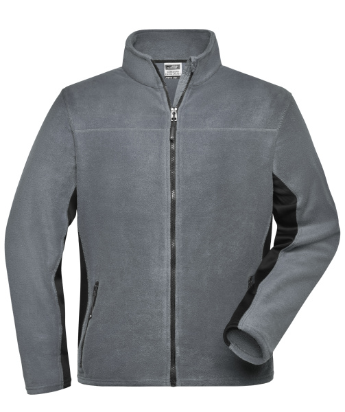 James & Nicholson® Mens Workwear Fleece Jacket JN842 carbon/black_M