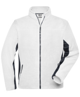 James & Nicholson® Mens Workwear Fleece Jacket JN842 white/carbon_M