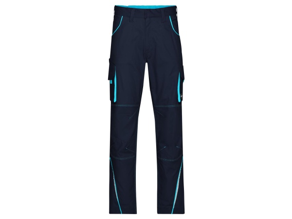 James & Nicholson® JN847 Workwear Pants COLOR navy/turquoise_64