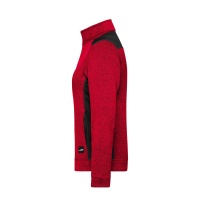 James & Nicholson® JN861 Ladies Knitted Workwear Fleece Jacket red-melange/black_L