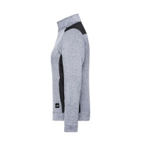 James & Nicholson® JN861 Ladies Knitted Workwear Fleece Jacket white-melange/carbon_3XL