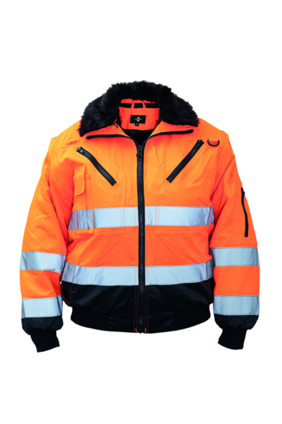 Korntex® KXPJ Hi-Vis Premium Pilotenjacke „Oslo“ Signal-Orange/Schwarz_5XL