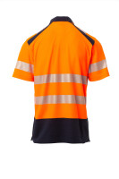 PAYPER WARNSCHUTZ POLO SHIRT ROAD S00539 FLUOORANGE/MARINEBLAU_XXL